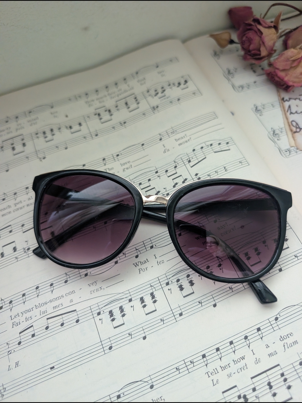 Oscar De La Renta Women’s Black Sunglasses with Gradient Purple Lenses
